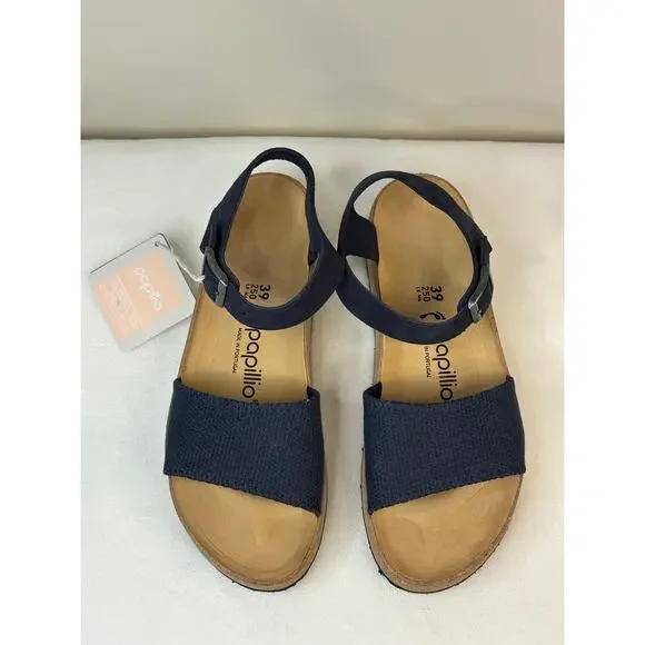 Birkenstock Papillio - Glenda Suede Leather Textile in Midnight - size 39/US 8 - Picture 3 of 8